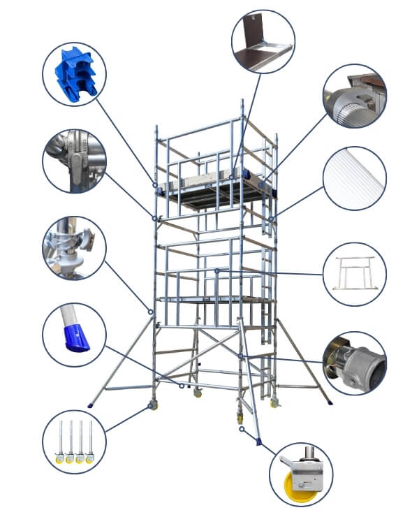 LEWIS AGR industrial scaffold tower labelled diagram