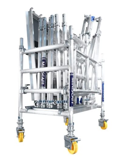 LEWIS Miniscaff Solo scaffold tower folded for transport