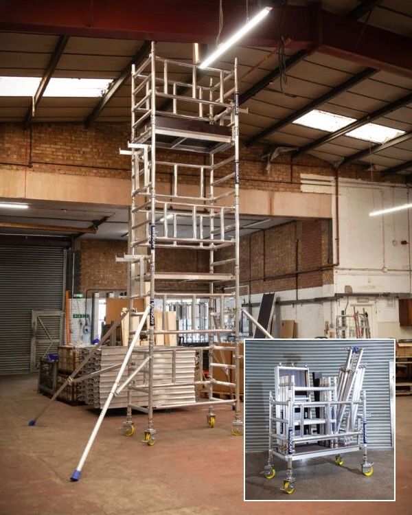 LEWIS Miniscaff Solo scaffold tower in warehouse