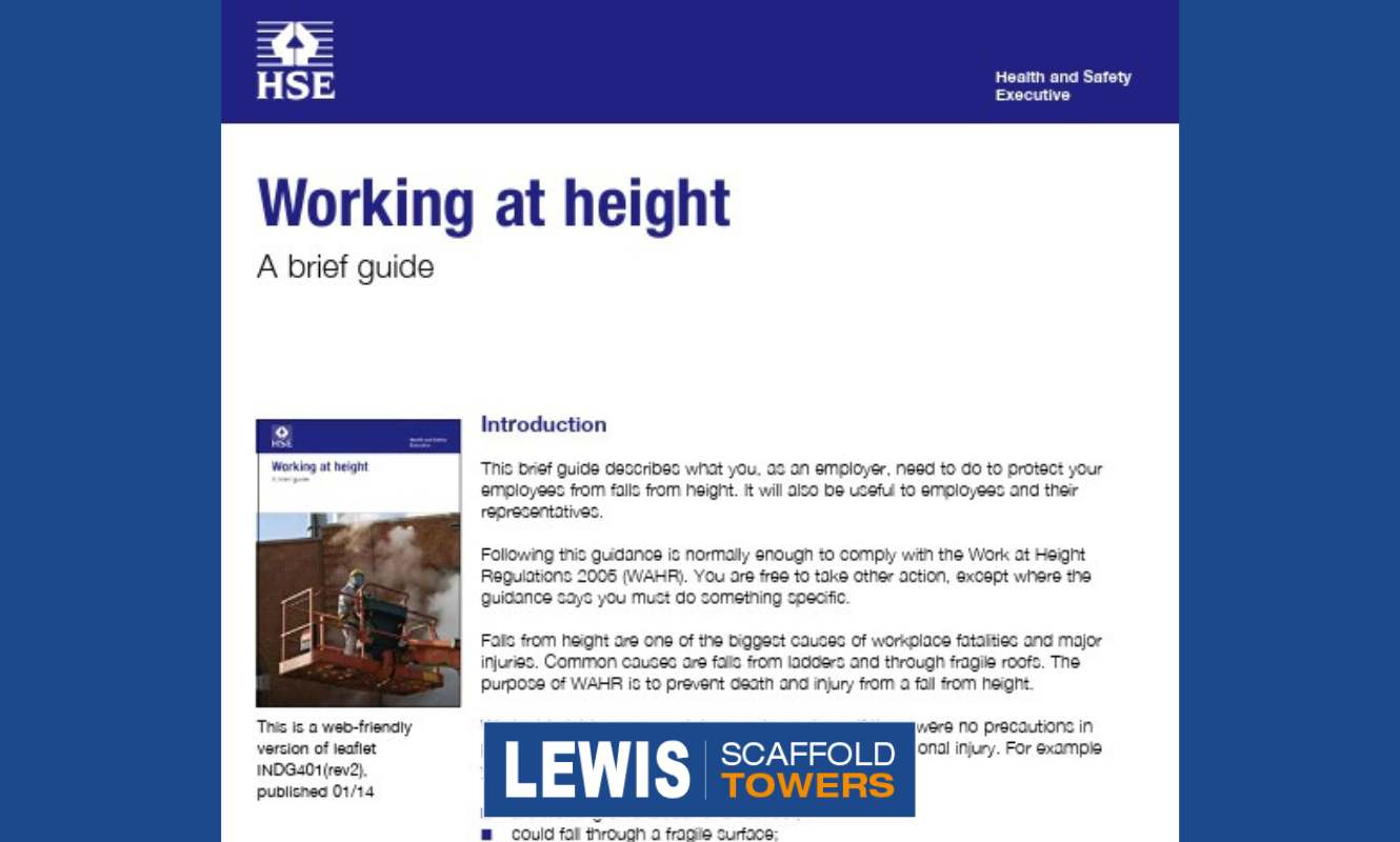 Can Anyone Use a Mobile Scaffold Tower? 3 LEWIS work at height safety PDF by the HSE