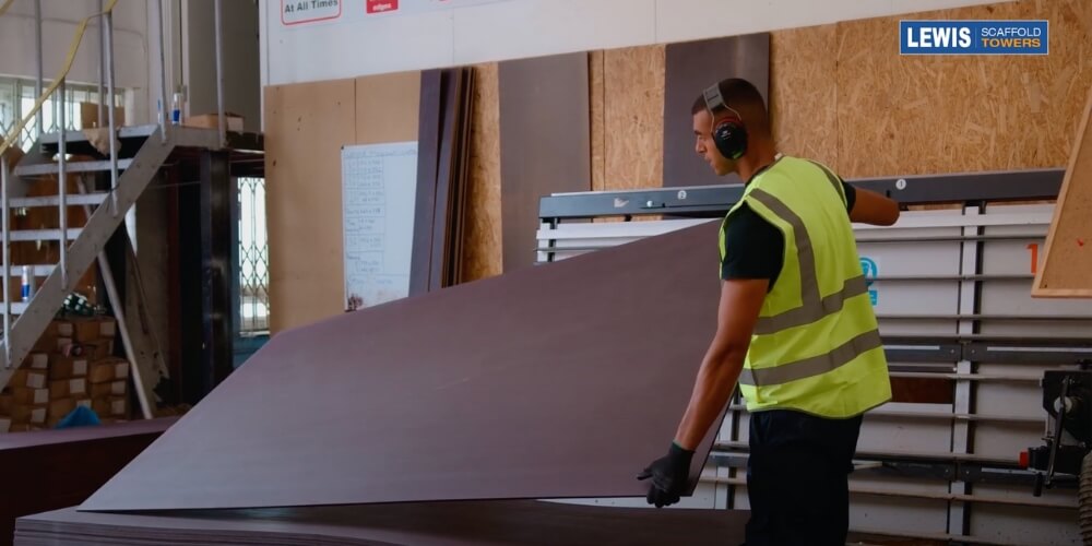 Folding Toe-board - How It’s Made 3 cutting the wood scaffold toe-boards