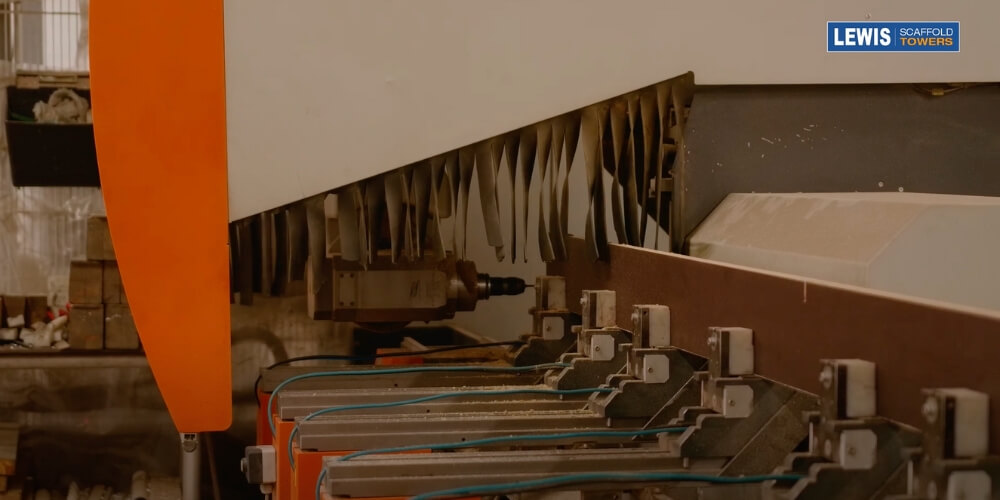 Folding Toe-board - How It’s Made 9 drilling 6ml holes for hinges in toe-board 6